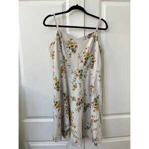 Old Navy Cami Mini Dress Womens XL Linen Blend Floral Boho Beachy Summer